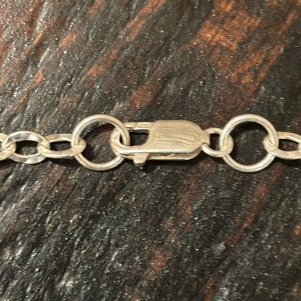 Silver (925 Sterling) and Onyx Circle Necklace - Picture 6 of 6